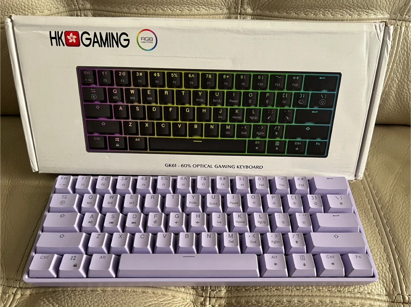 HK Gaming GK61 60% Optical Keyboard - Lilac