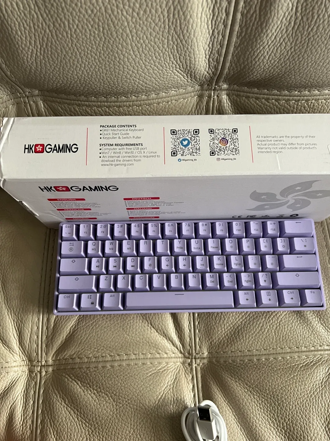 HK Gaming GK61 60% Optical Keyboard - Lilac image indicator(7)