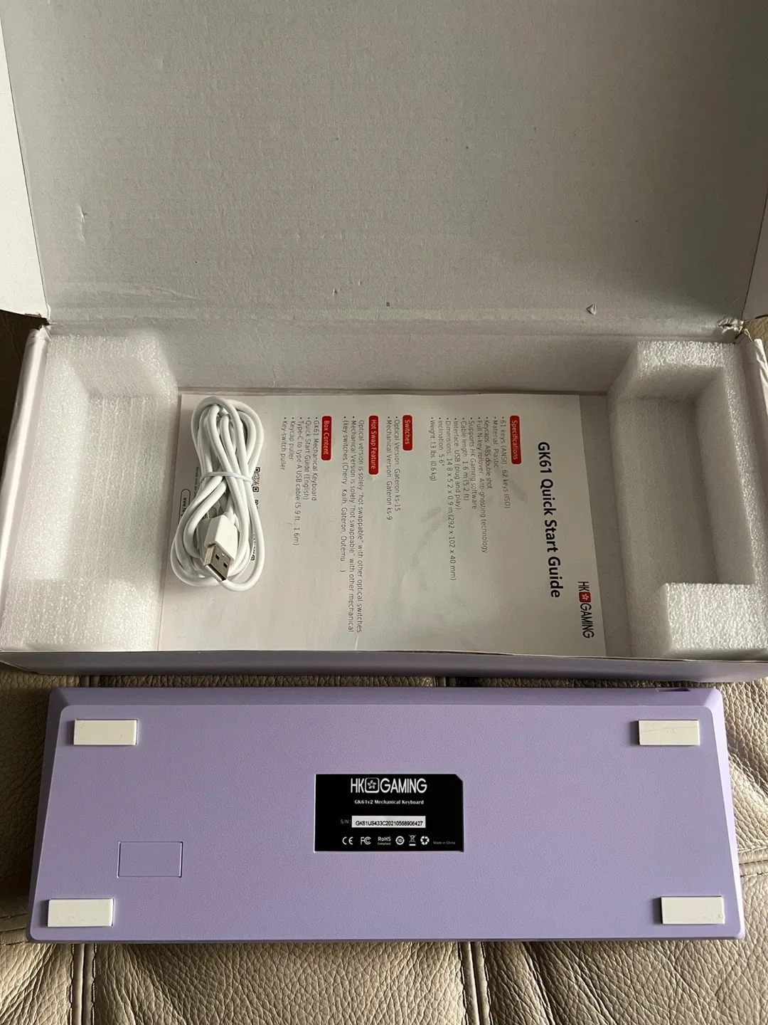 HK Gaming GK61 60% Optical Keyboard - Lilac image indicator(10)