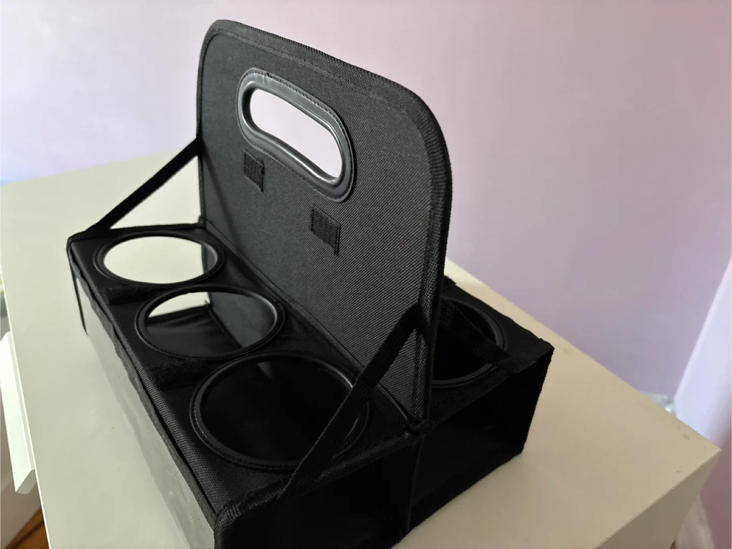 Black Foldable Cup Carrier - Holds 6