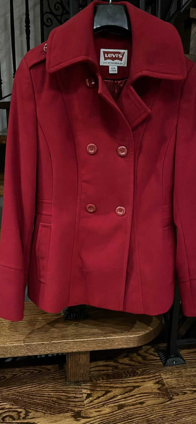 Levi's Red  pea Coat - Size M