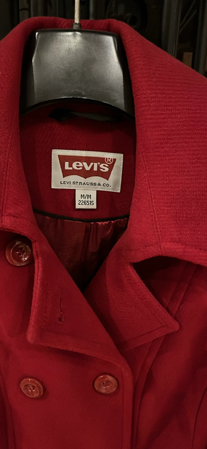 Levi's Red  pea Coat - Size M - photo 3