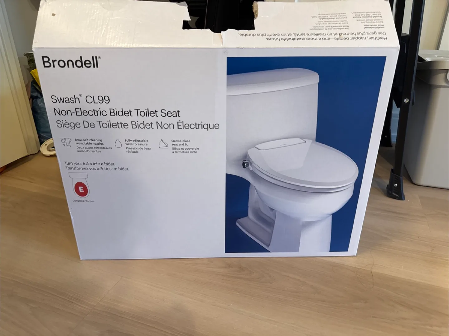 Brondell Swash CL99 Non-Electric Bidet Toilet Seat - Open Box