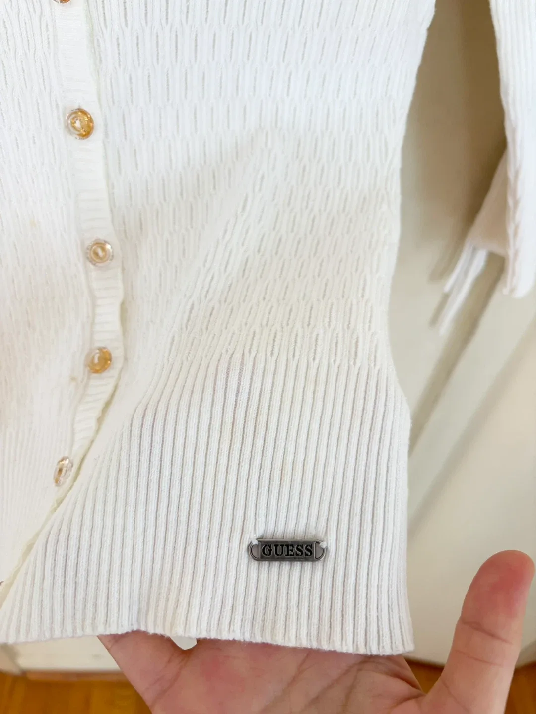 Guess White Knit Cardigan - Size M image indicator(4)