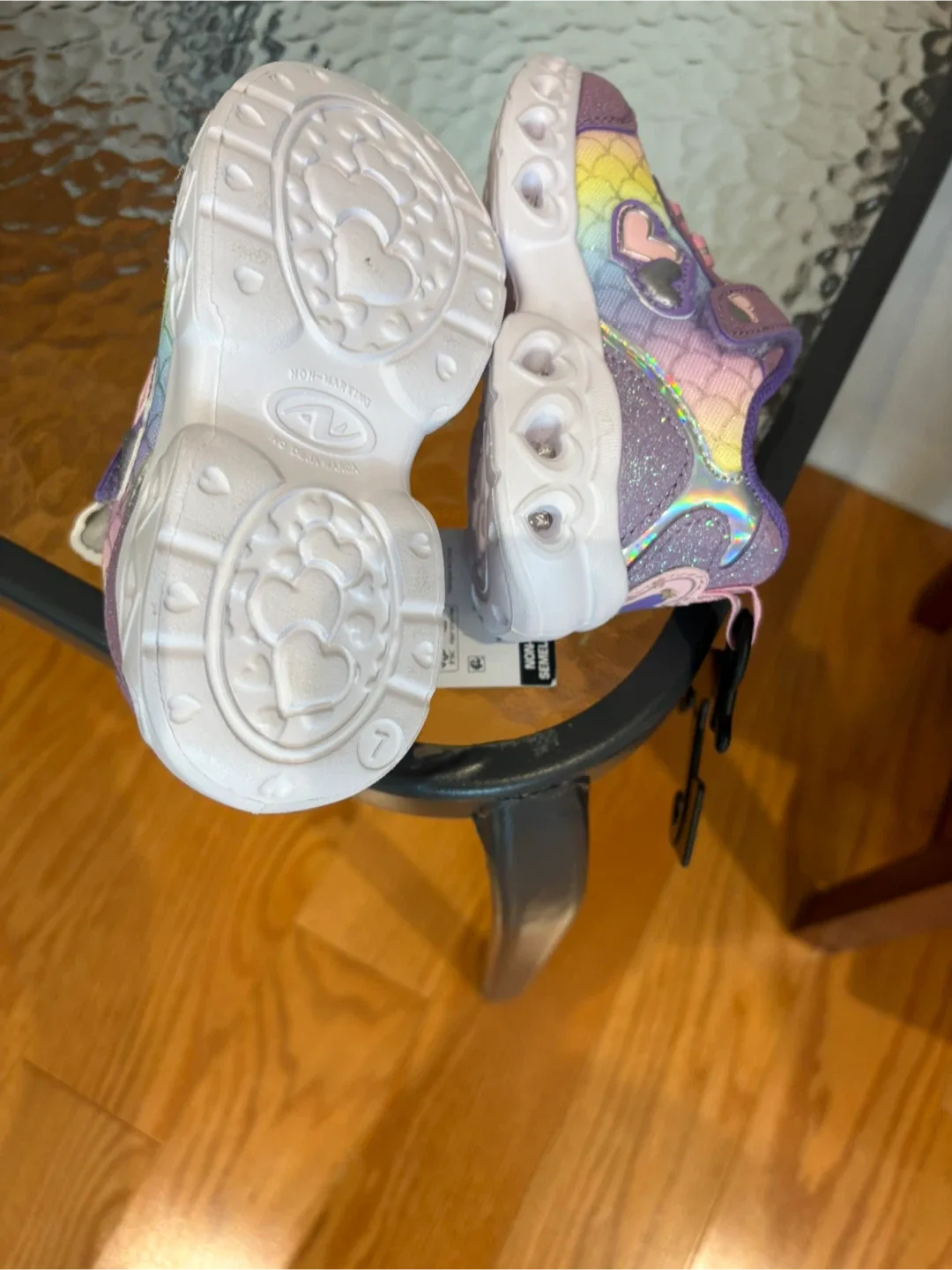 New Athletic Works Purple Mermaid Light-Up Shoes - Size 7 image indicator(5)