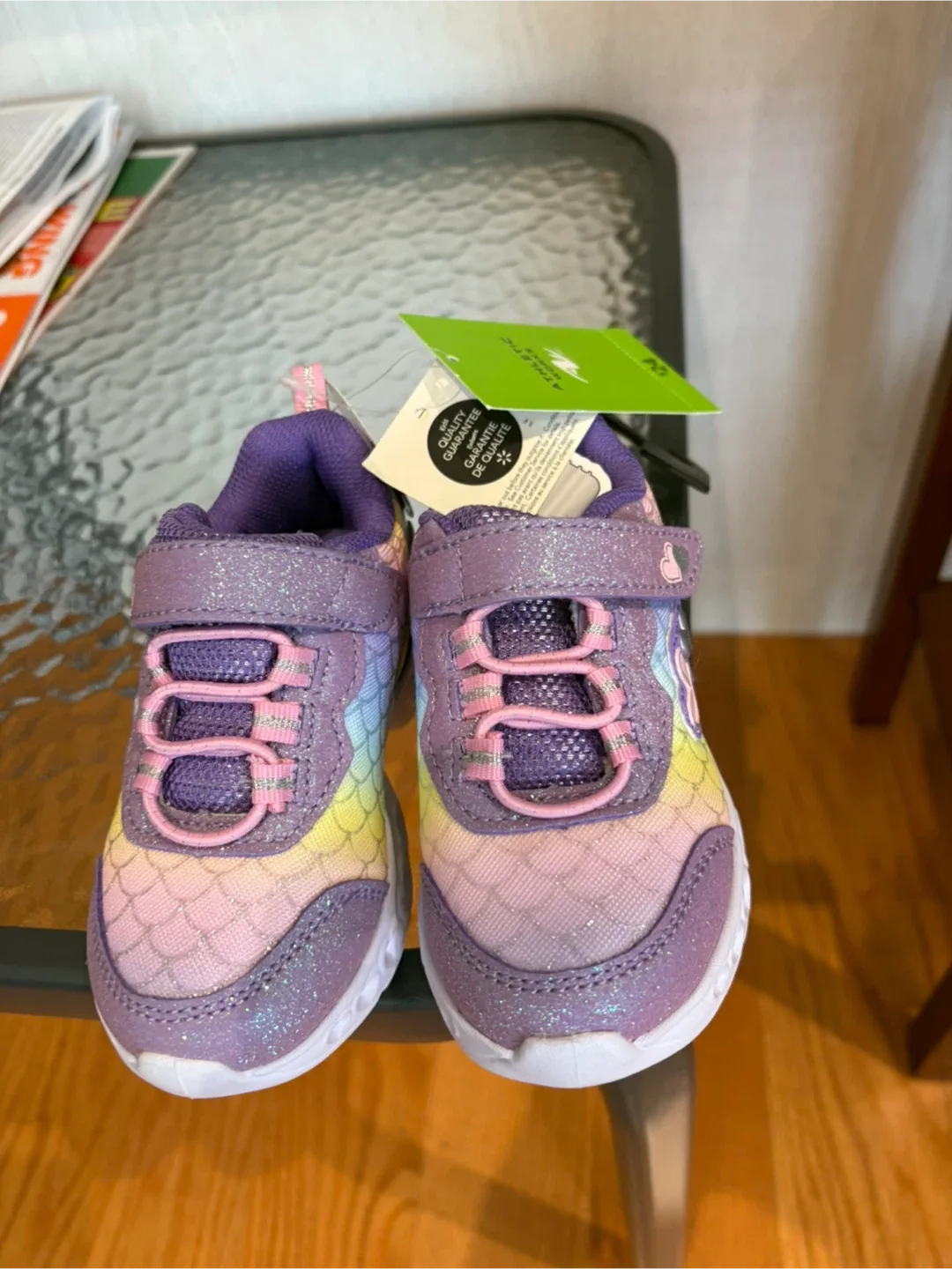 New Athletic Works Purple Mermaid Light-Up Shoes - Size 7 image indicator(3)