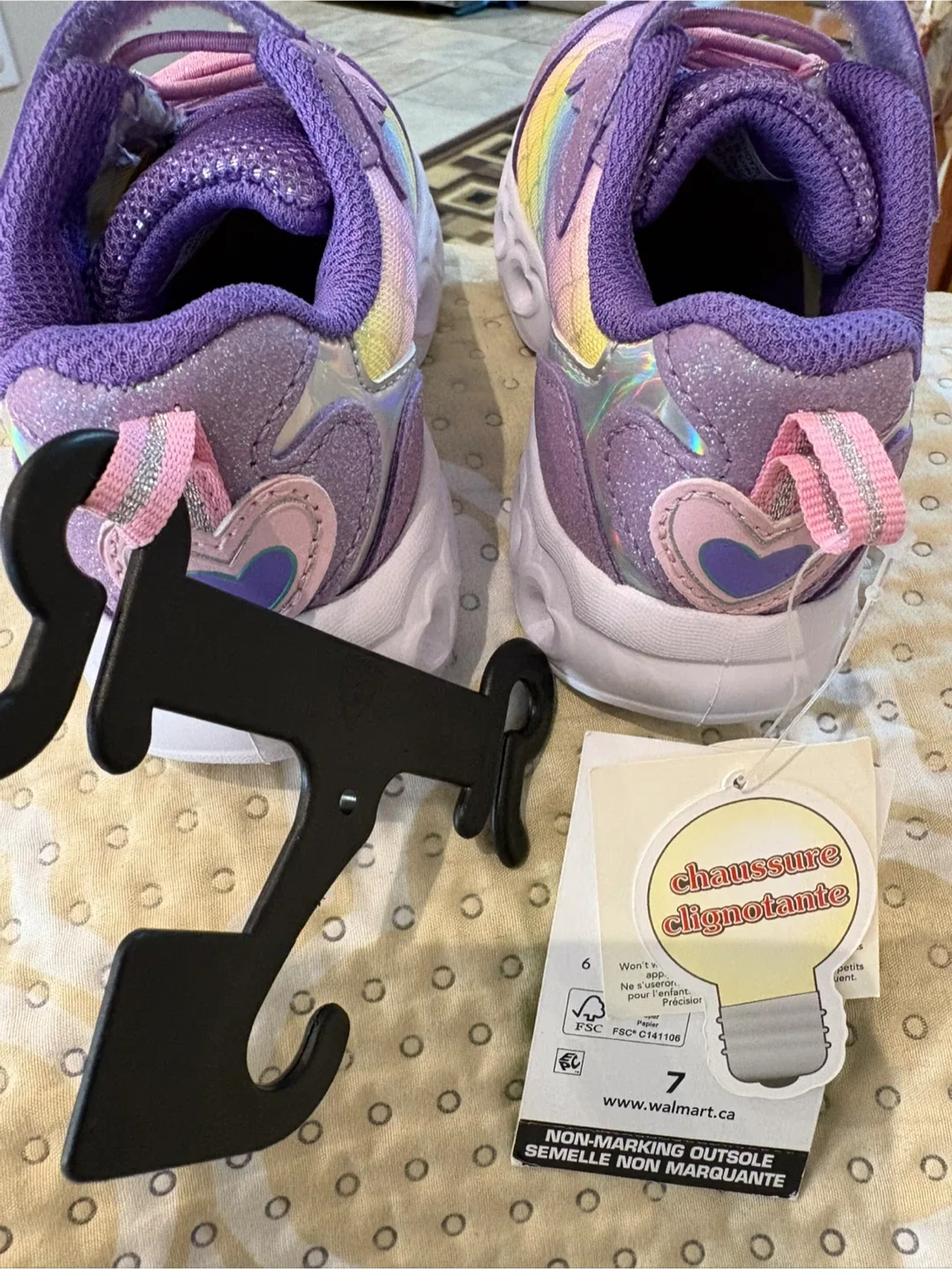 New Athletic Works Purple Mermaid Light-Up Shoes - Size 7 image indicator(2)