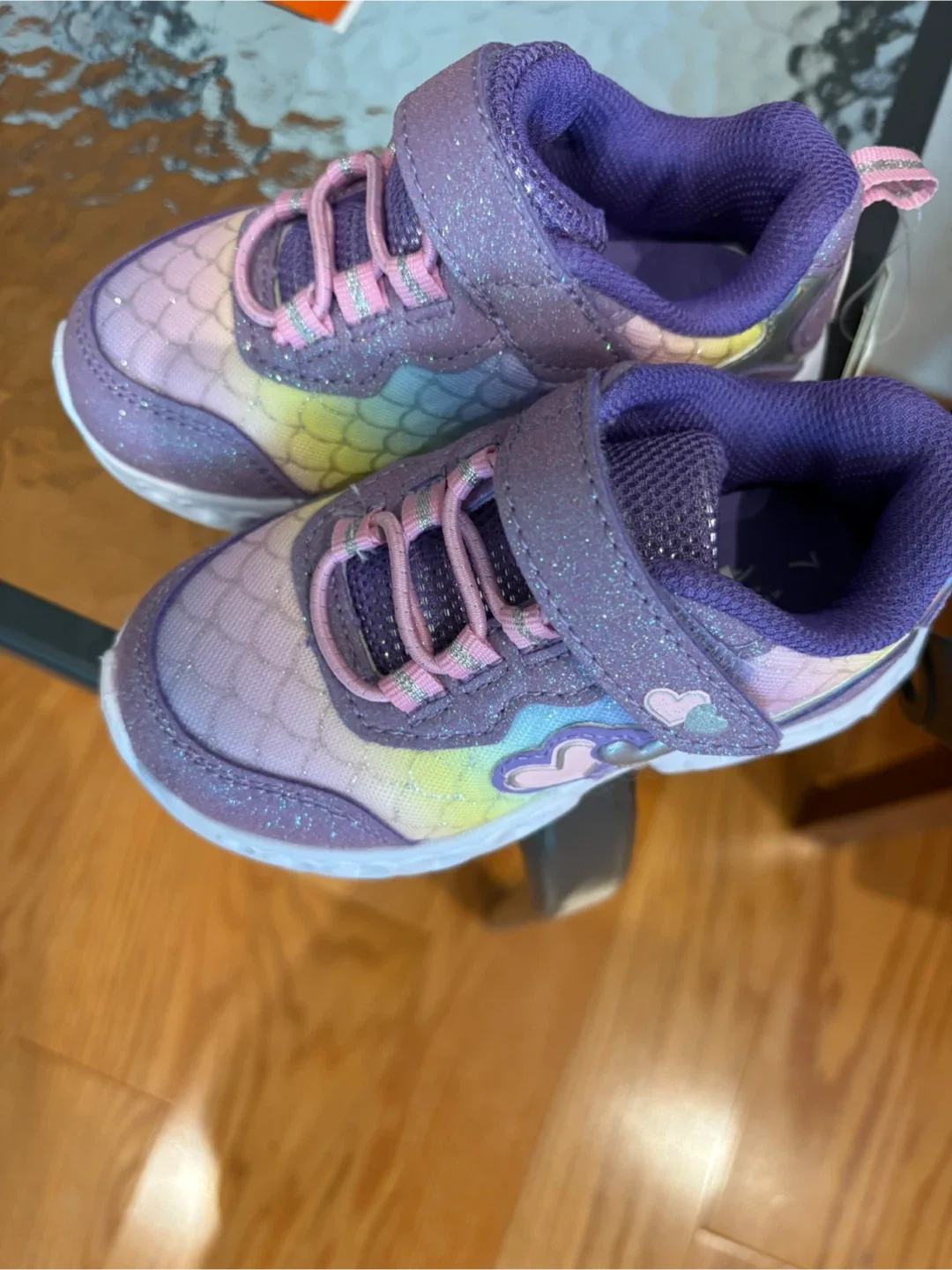 New Athletic Works Purple Mermaid Light-Up Shoes - Size 7 image indicator(4)