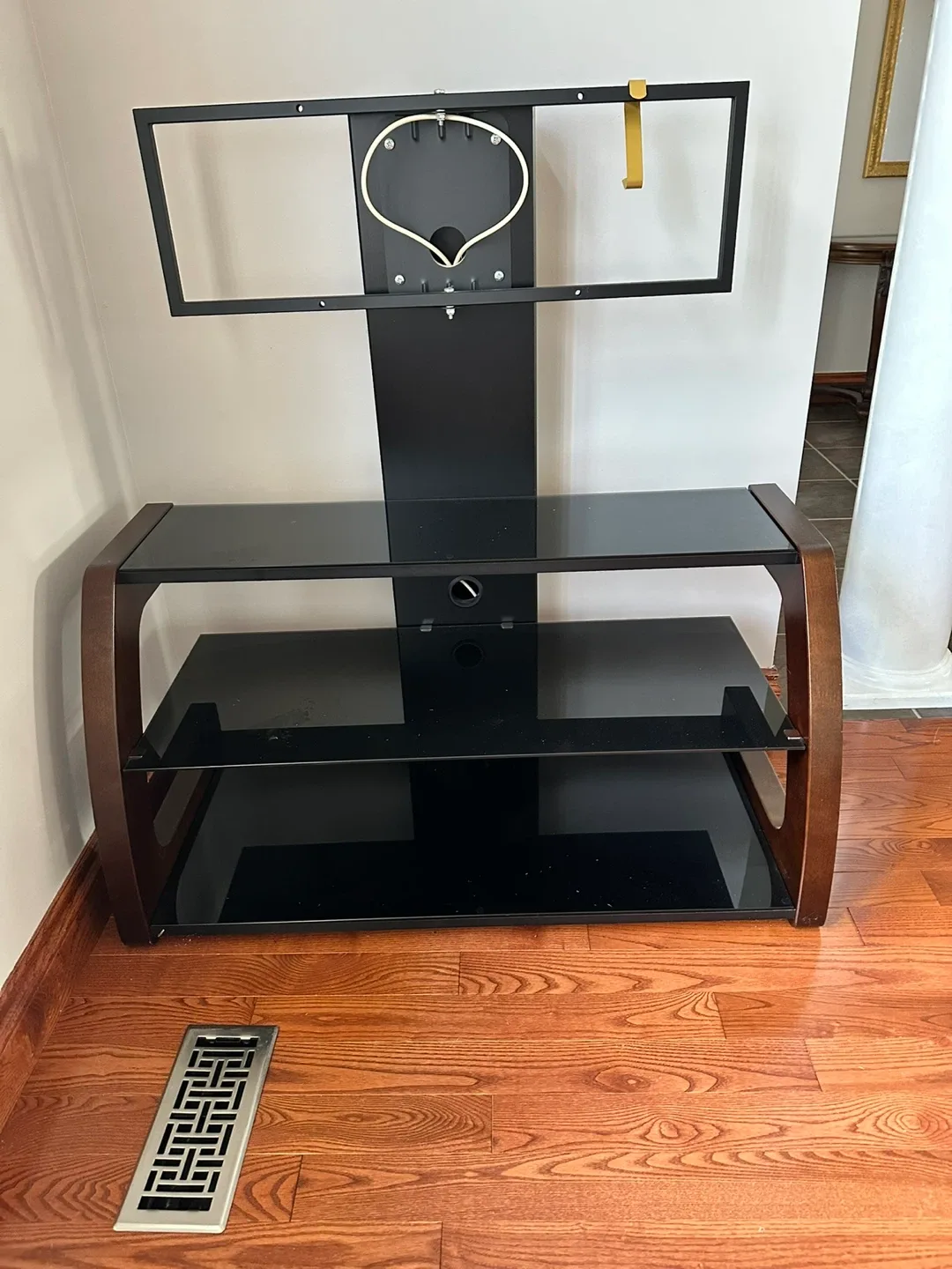 Black Glass TV Stand with Mount