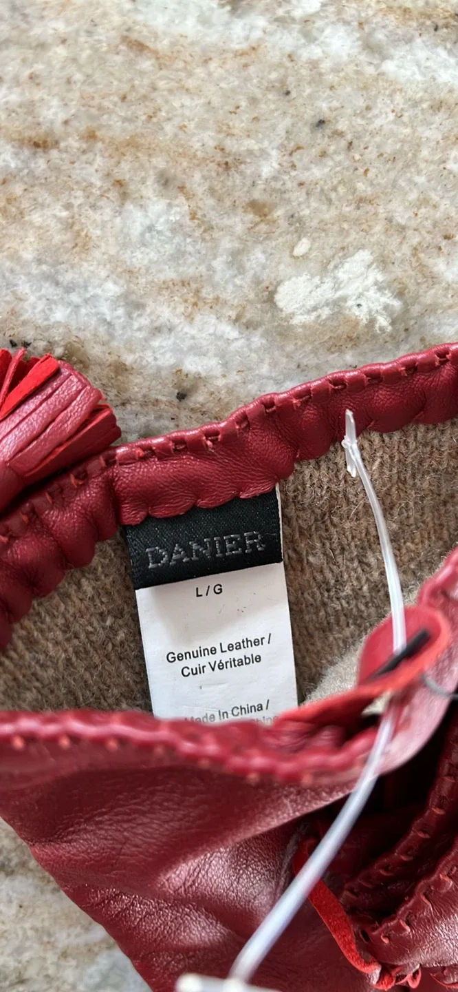 New Danier Red Leather Gloves - Size L/G image indicator(3)