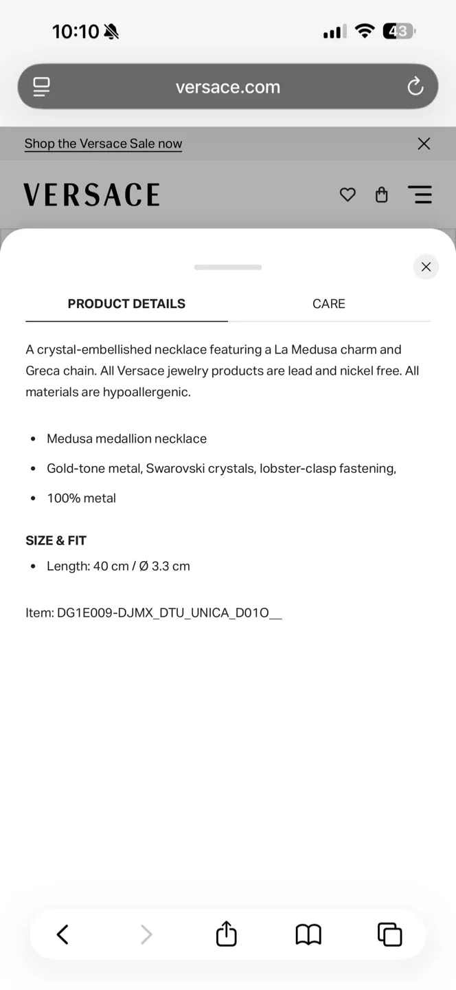 Versace Gold Chain Necklace image indicator(5)