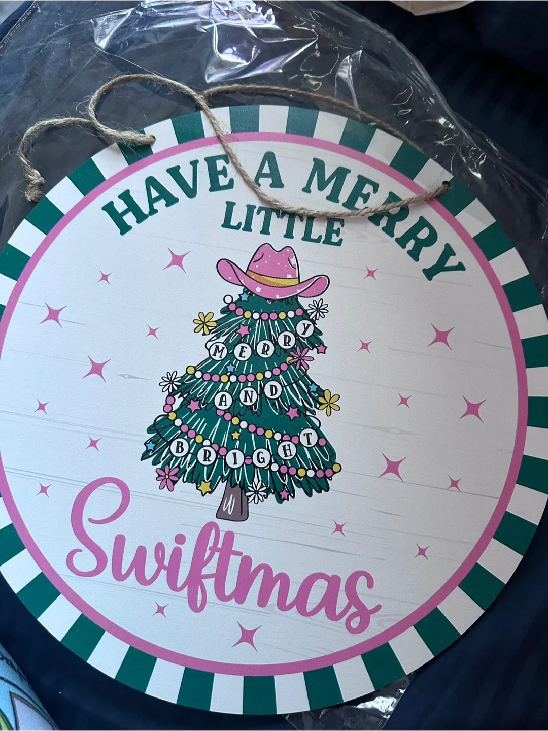 Swiftmas Christmas Tree Round Sign