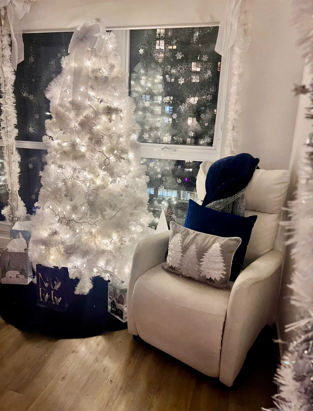 Big white Christmas tree