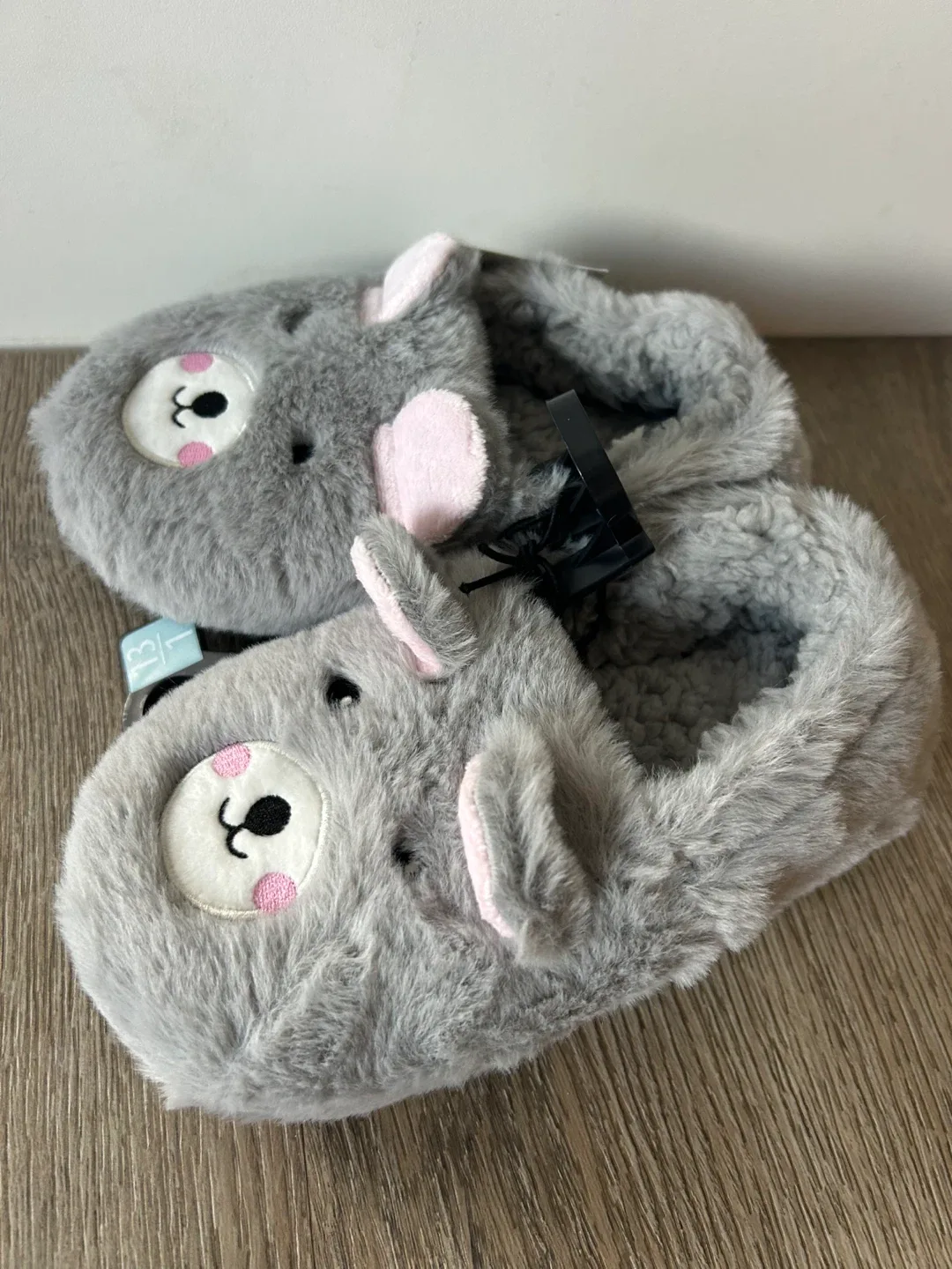 George girls Grey Bear Slippers - Size 13-1 image indicator(4)