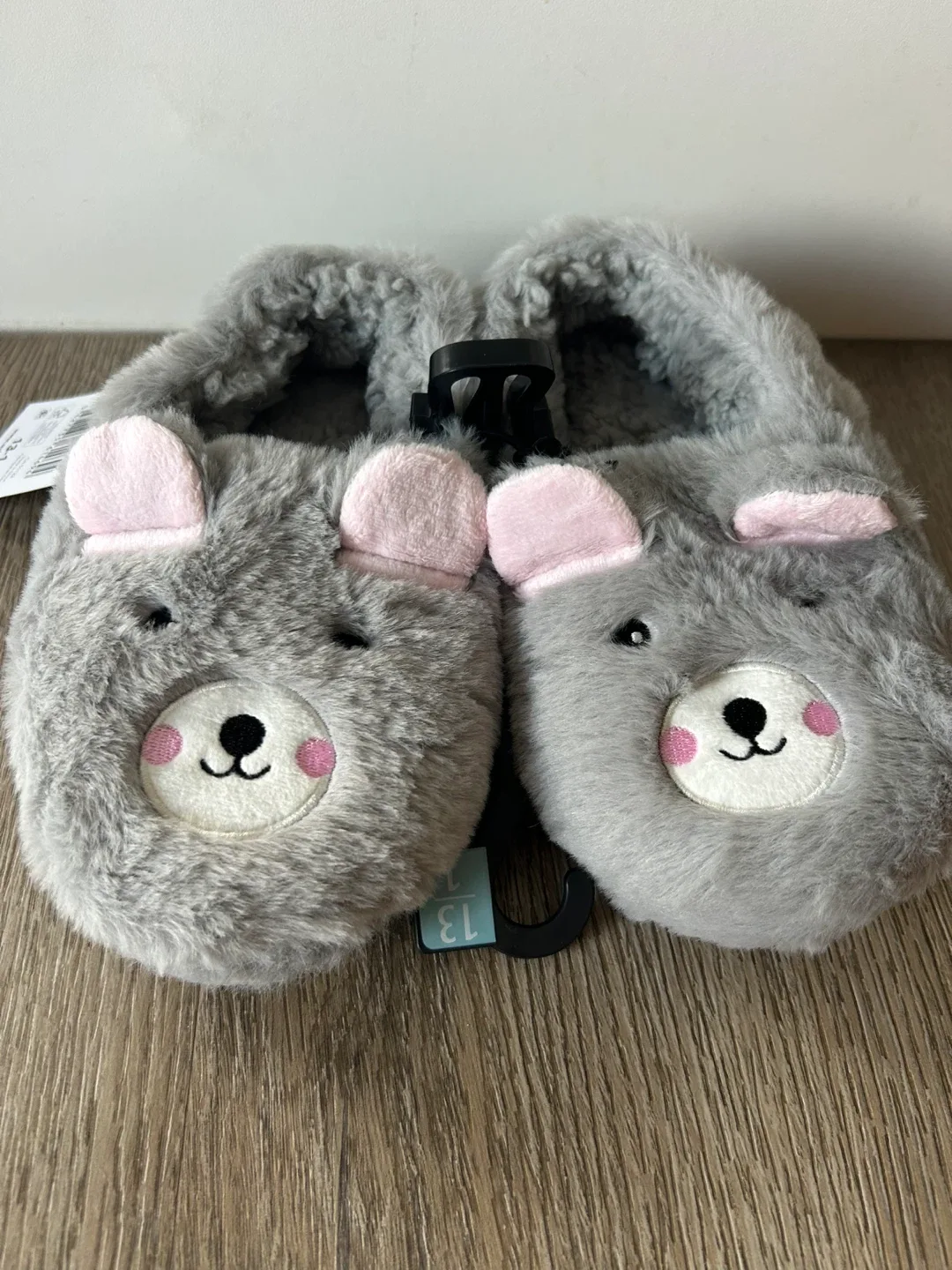 George girls Grey Bear Slippers - Size 13-1 image indicator(2)