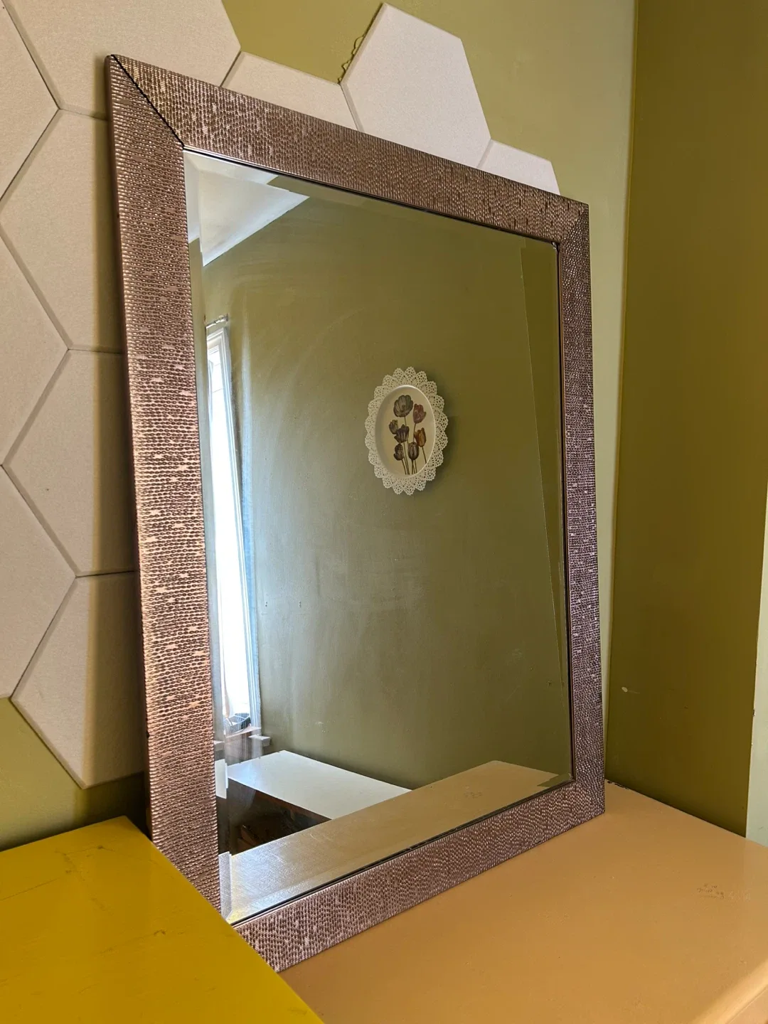 Large Mirror with Textured Frame