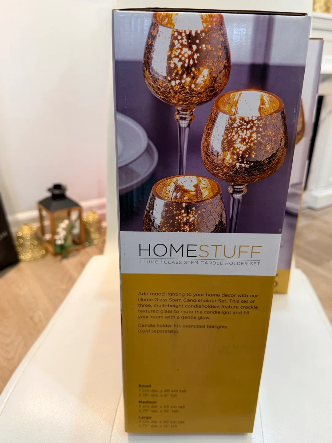 Holiday Gift- Illume Glass Stem Candle Holder Set - 2 boxes image indicator(6)