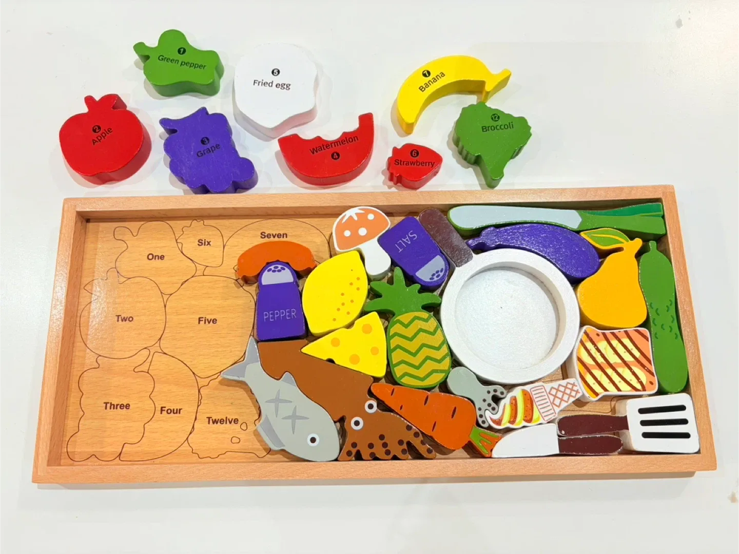 Montessori Wooden Food Puzzle