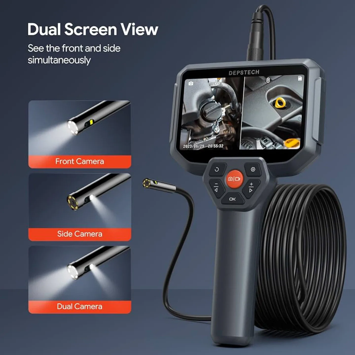 DEPSTECH Endoscope Camera, 5" IPS Screen image indicator(3)