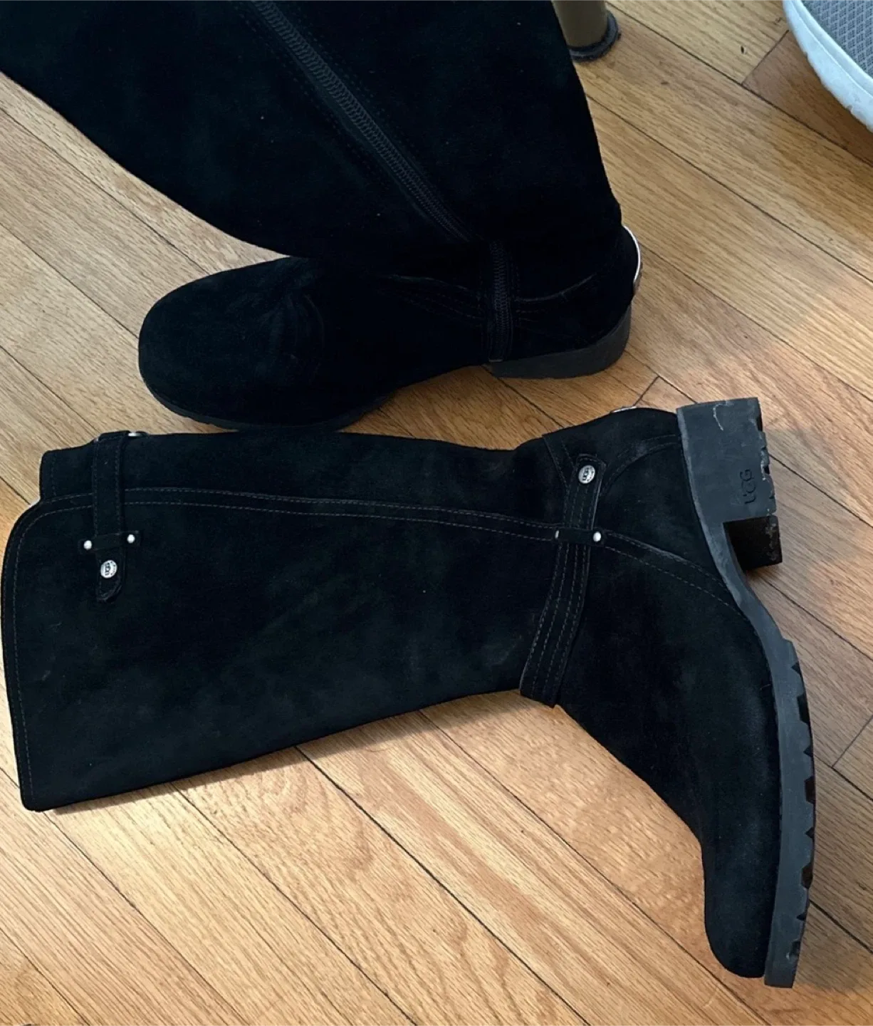 UGG Black Suede Riding Boots