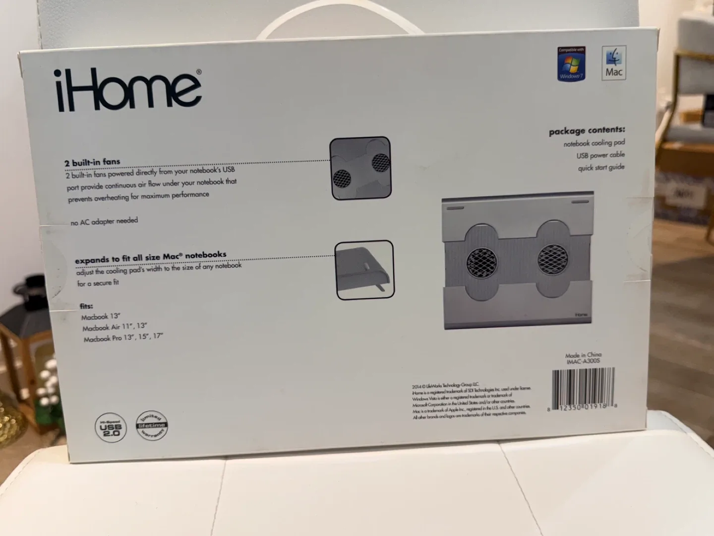 Holiday Gift-iHome Notebook Cooling Pad for Mac-2 boxes image indicator(2)