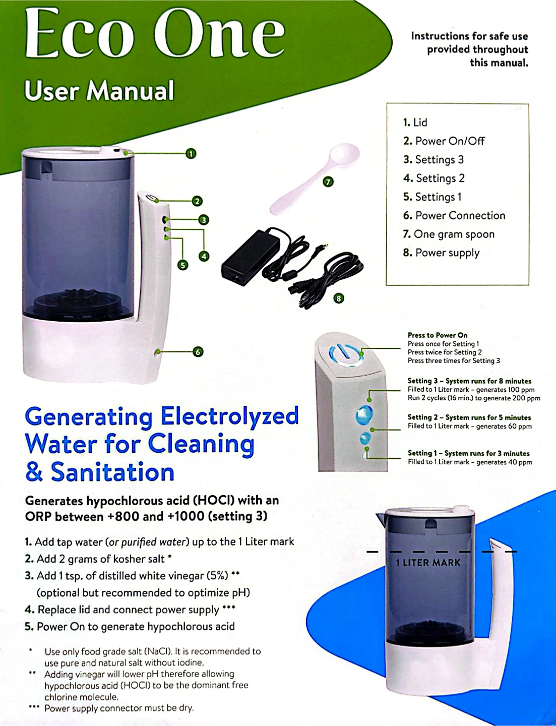Eco One Electrolyzed Water Cleaning System - photo 3