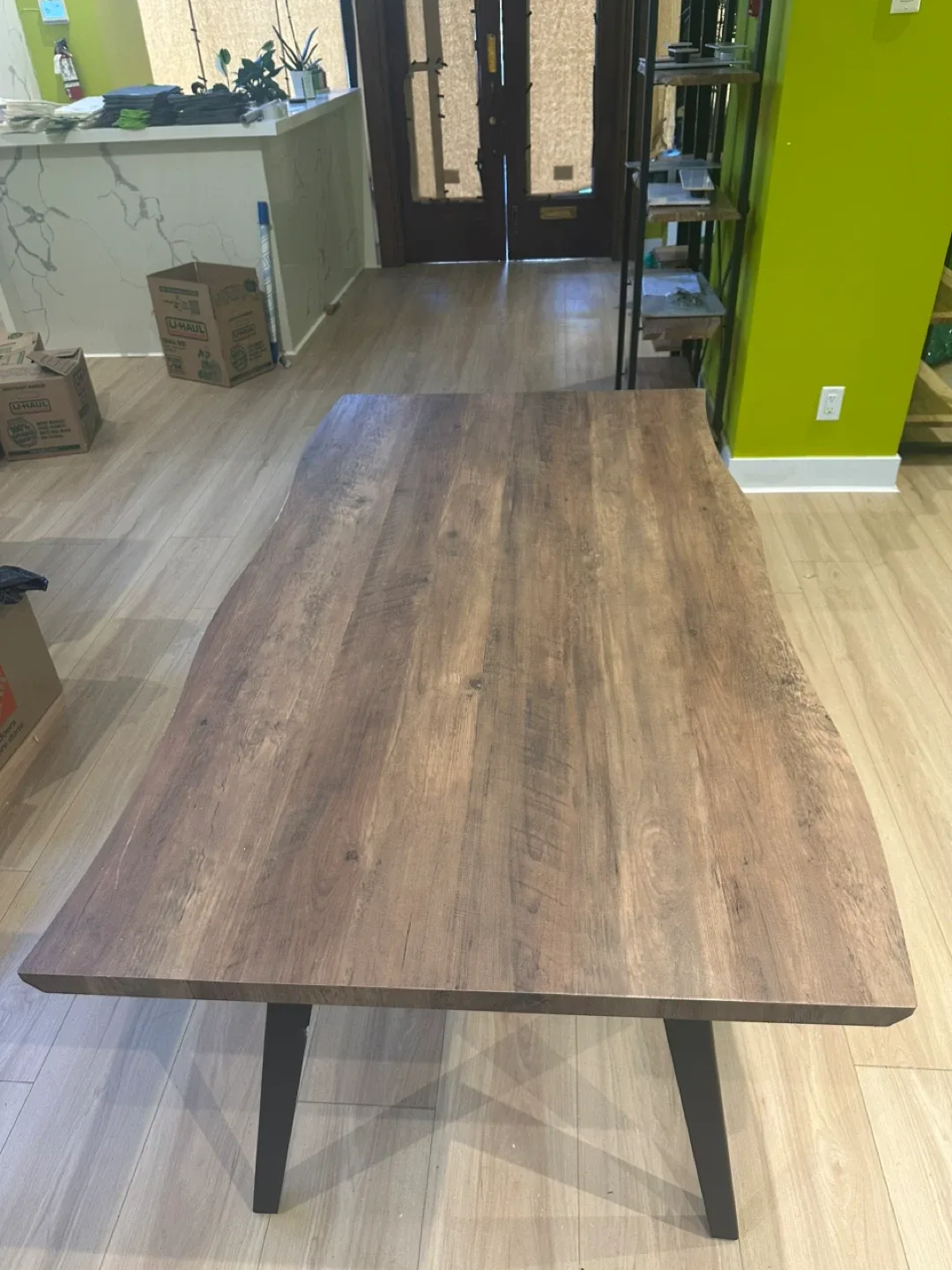 Wood Dining Table with Black Legs