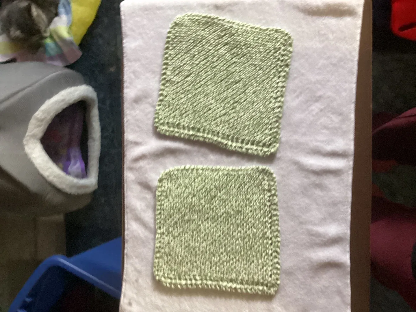 Handmade Knitted Washcloths - Set of 2