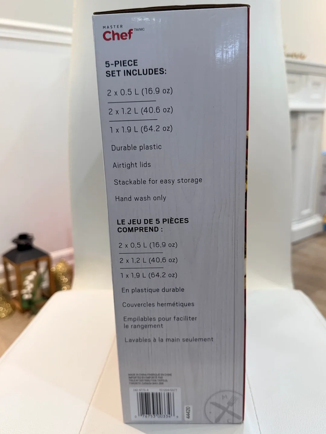 Holiday Gift Master Chef 5-Piece Dry Storage Containers image indicator(2)