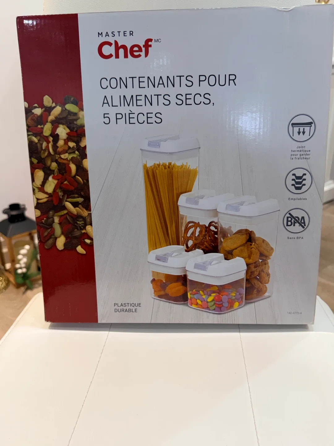 Holiday Gift Master Chef 5-Piece Dry Storage Containers image indicator(3)