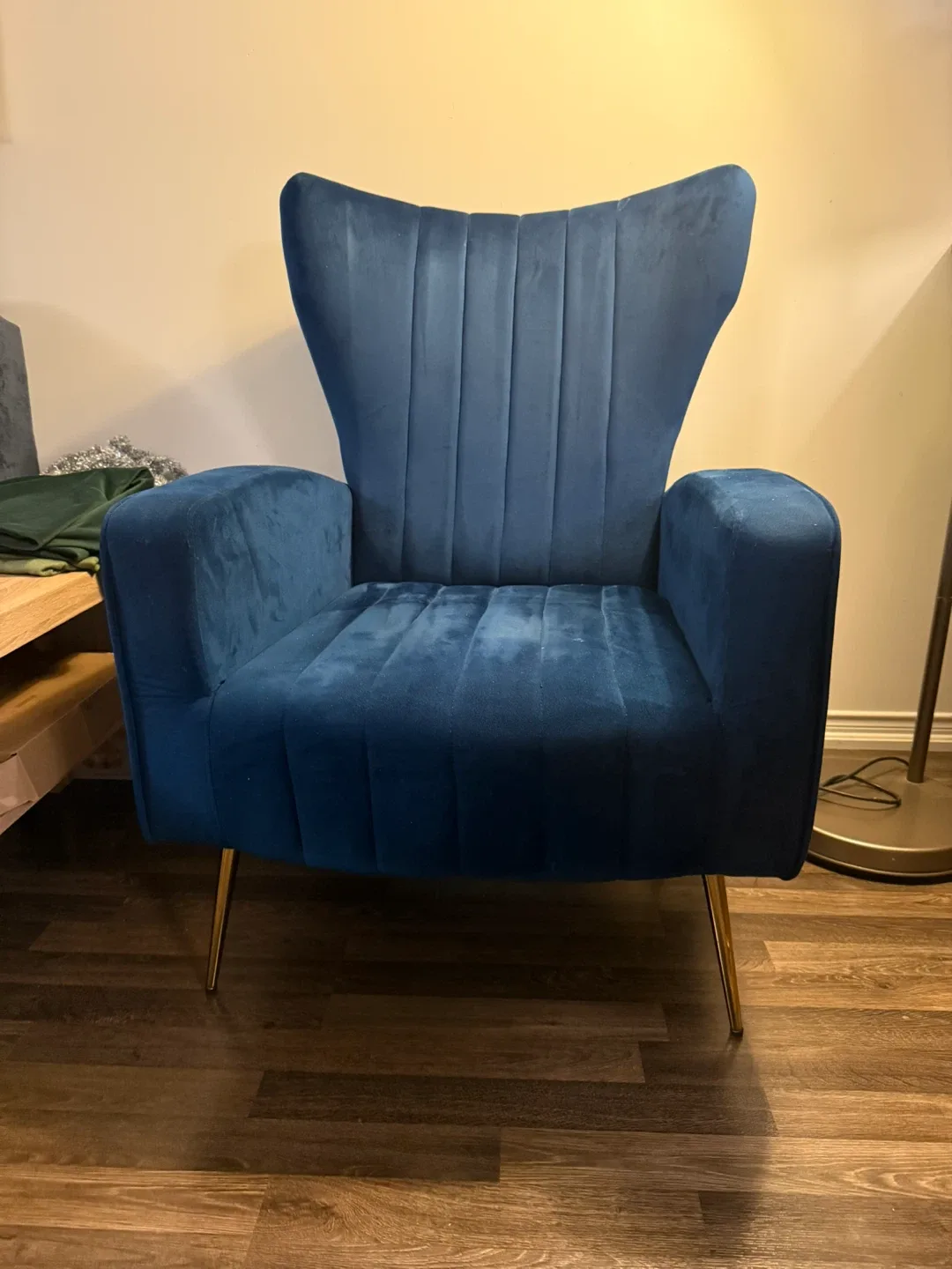 Blue Velvet Accent Chair