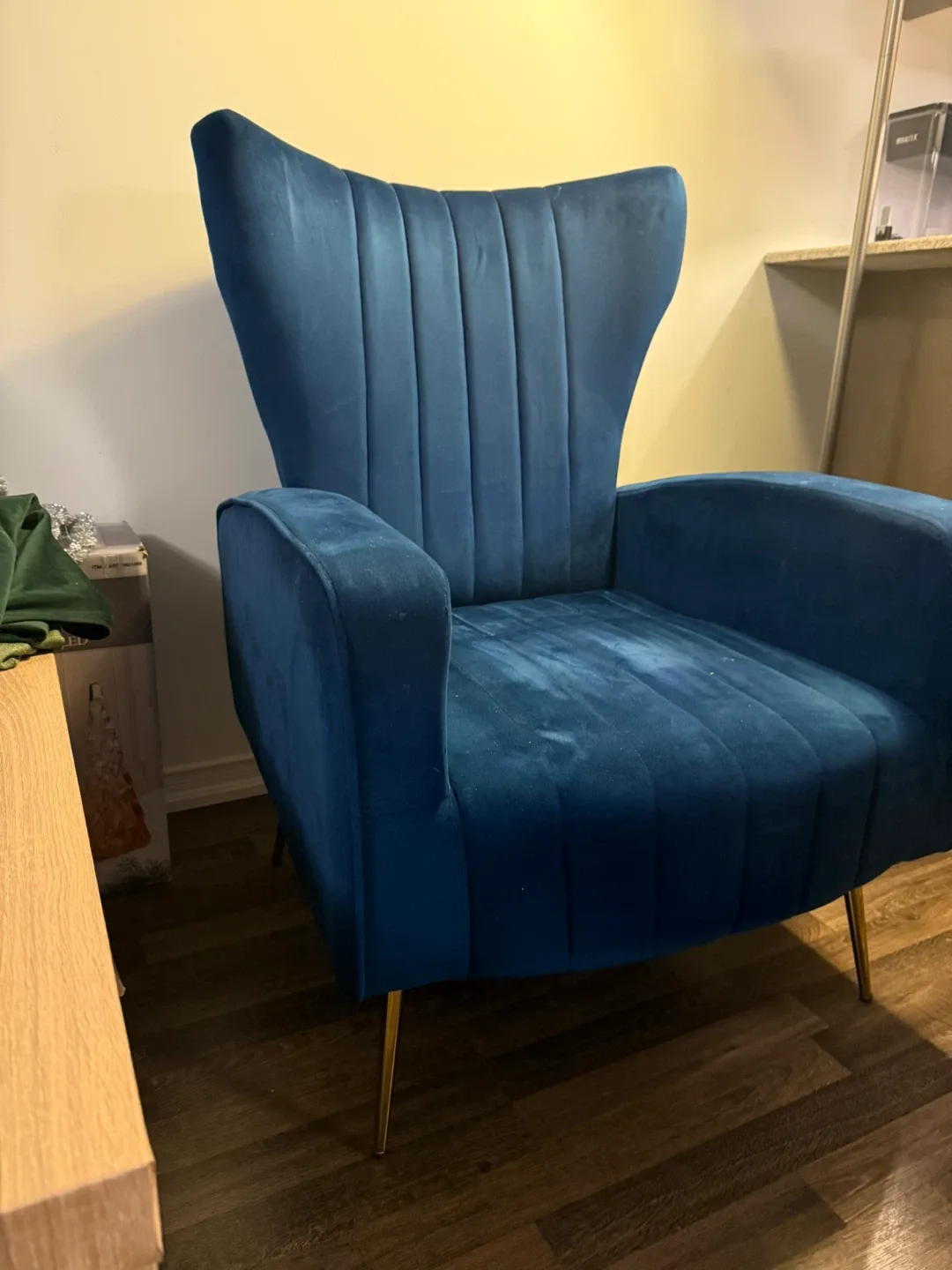 Blue Velvet Accent Chair image indicator(2)