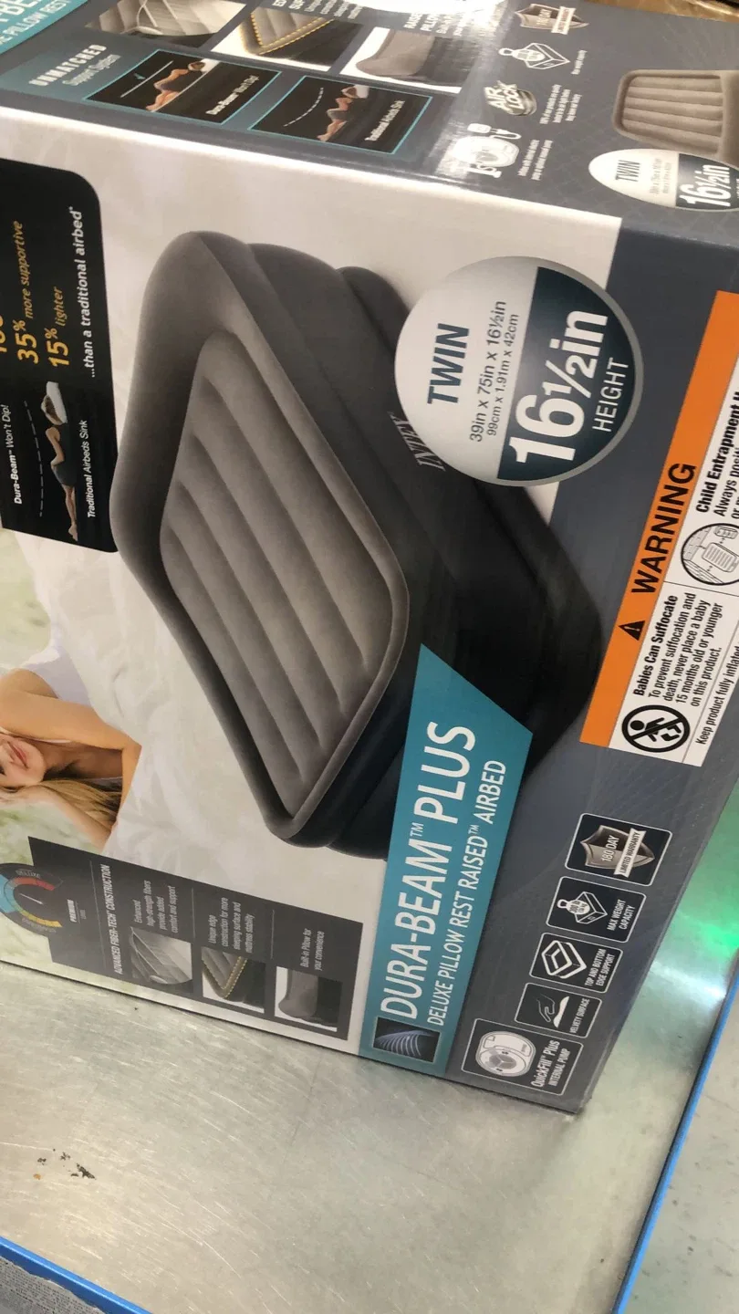 Intex Dura-Beam Plus Deluxe Pillow Rest Raised Airbed – Twin