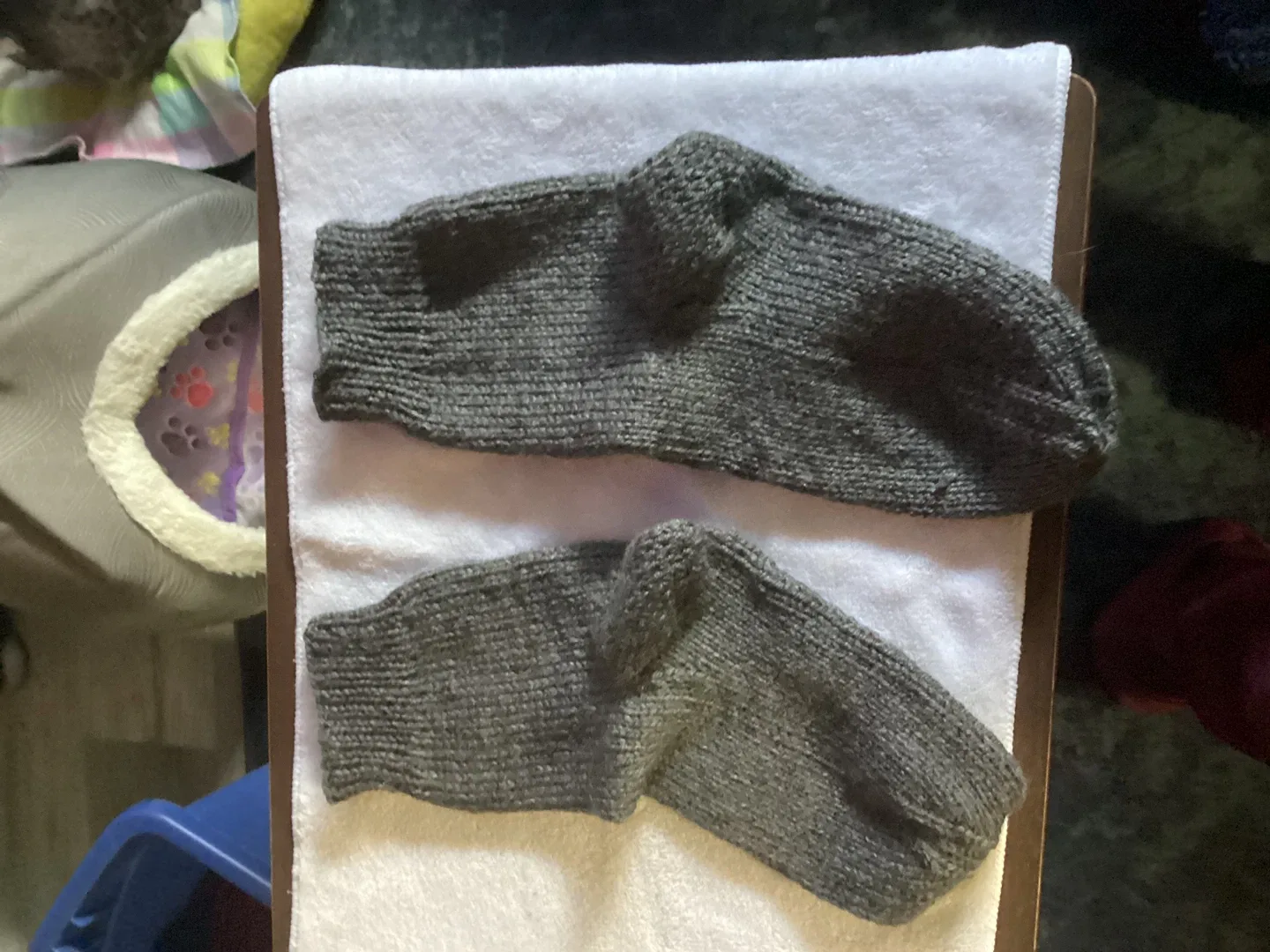Hand Knit Grey Socks
