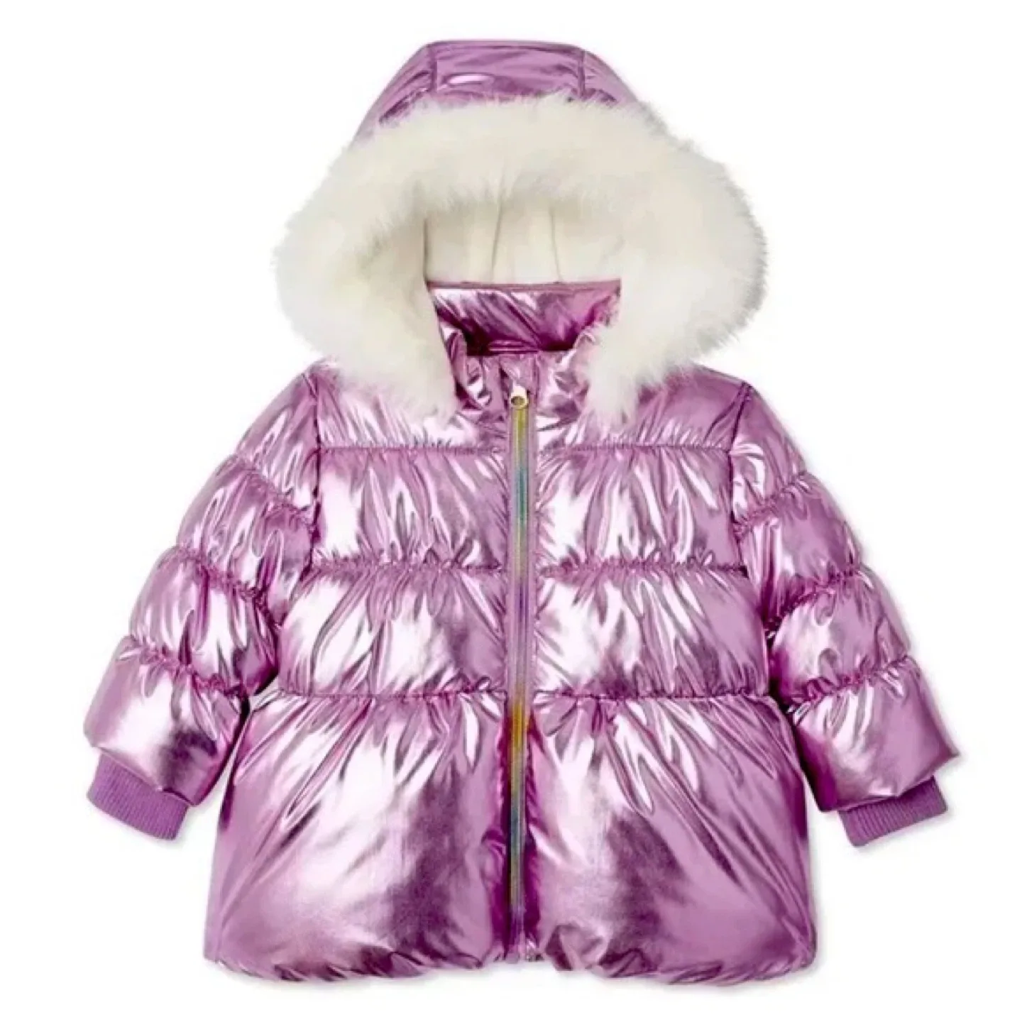 Girls’ Metallic Puffer Jacket & Snow Pants, Size 5T