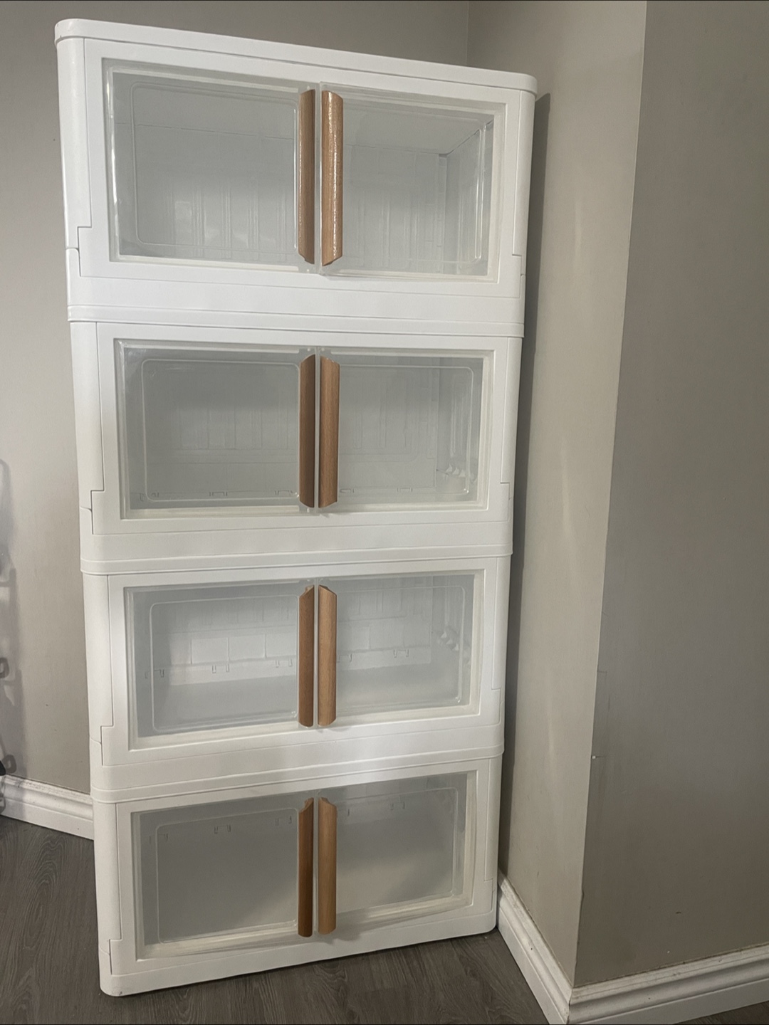 Stackable Storage Bins with Doors - White - 78qtz