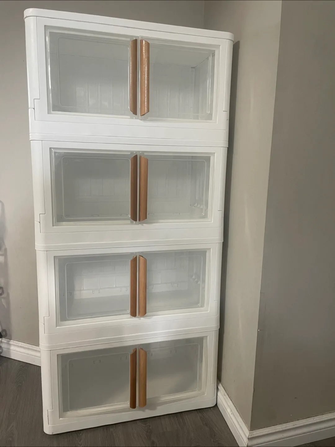 Stackable Storage Bins with Doors - White - 78qtz