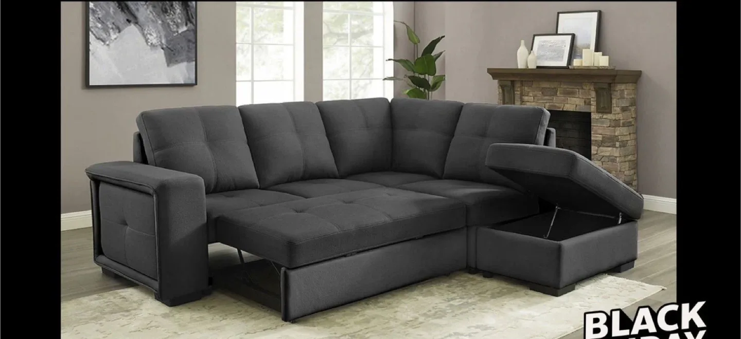 Sofa Bed Grey with Storage Brand New