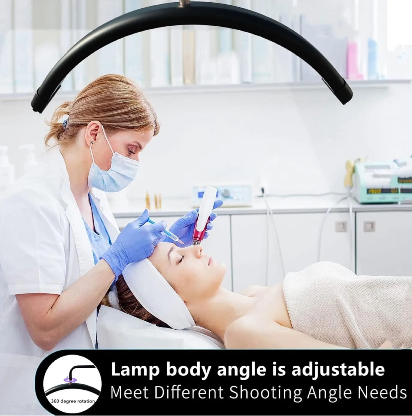 Brand New Beauty LED Light–Half Moon Portable Lighting Kit image indicator(6)