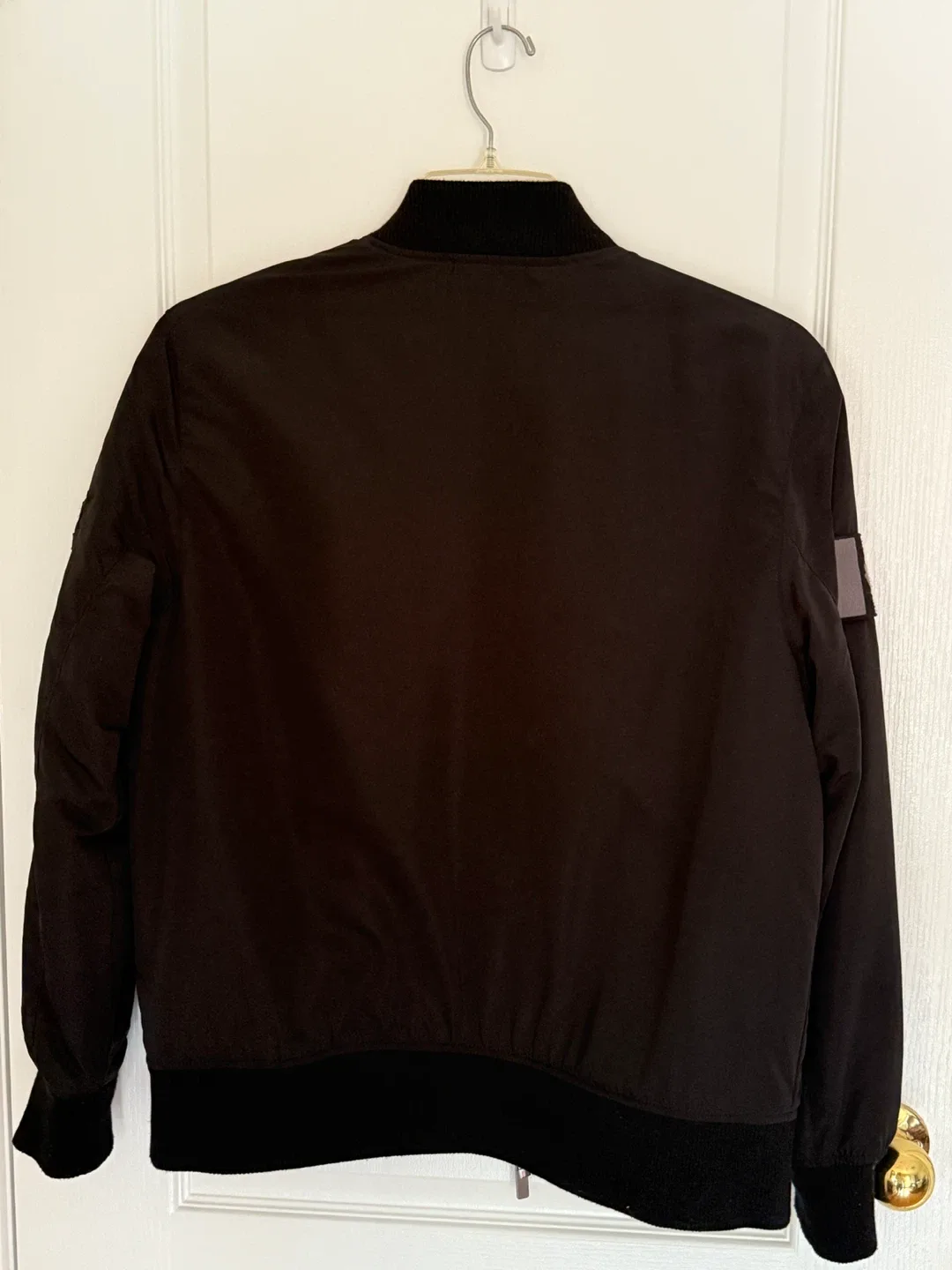 Men’s Black Bomber Jacket w/ Military Patches – Size M – image indicator(6)