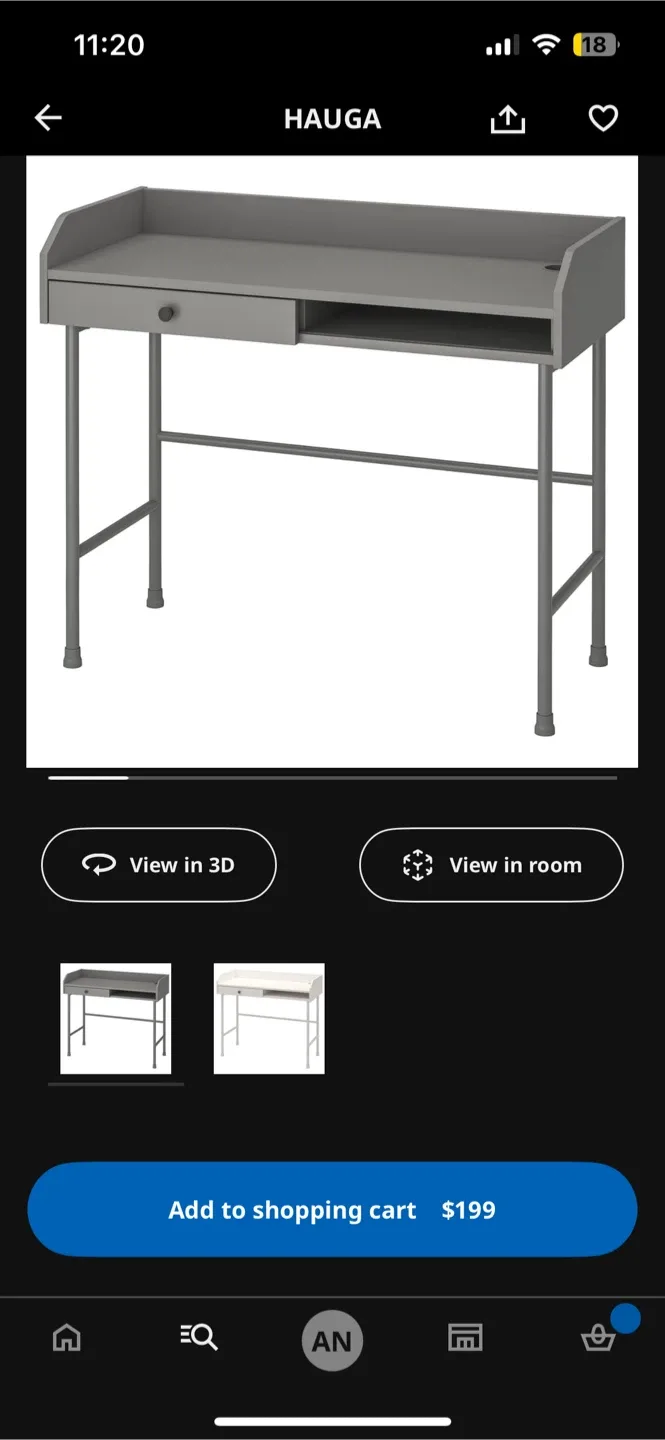 IKEA Hauga Desk - Grey