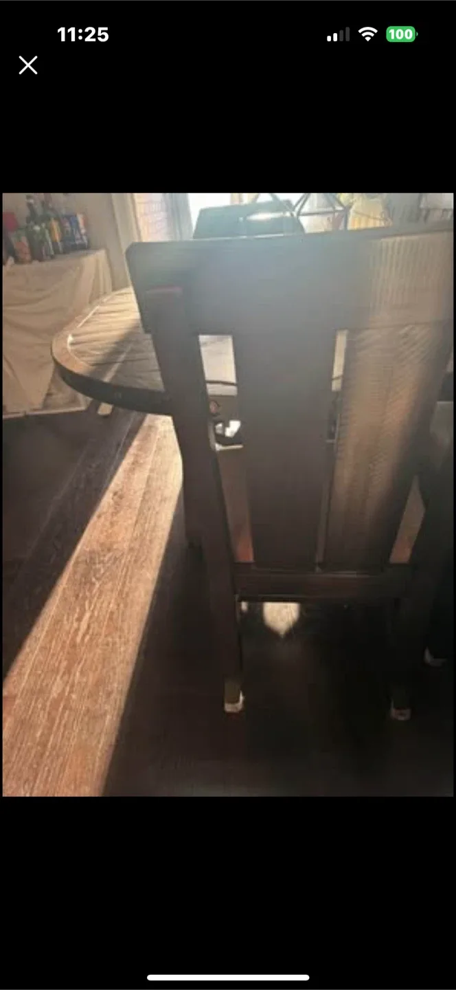 Urban Barn Round Wooden Dining Table with 6 Chairs image indicator(7)