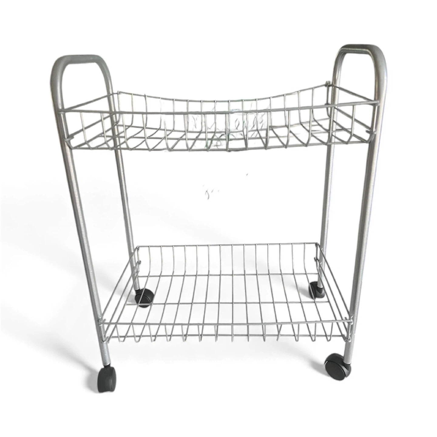 Rolling Metal Wire Basket Storage Cart