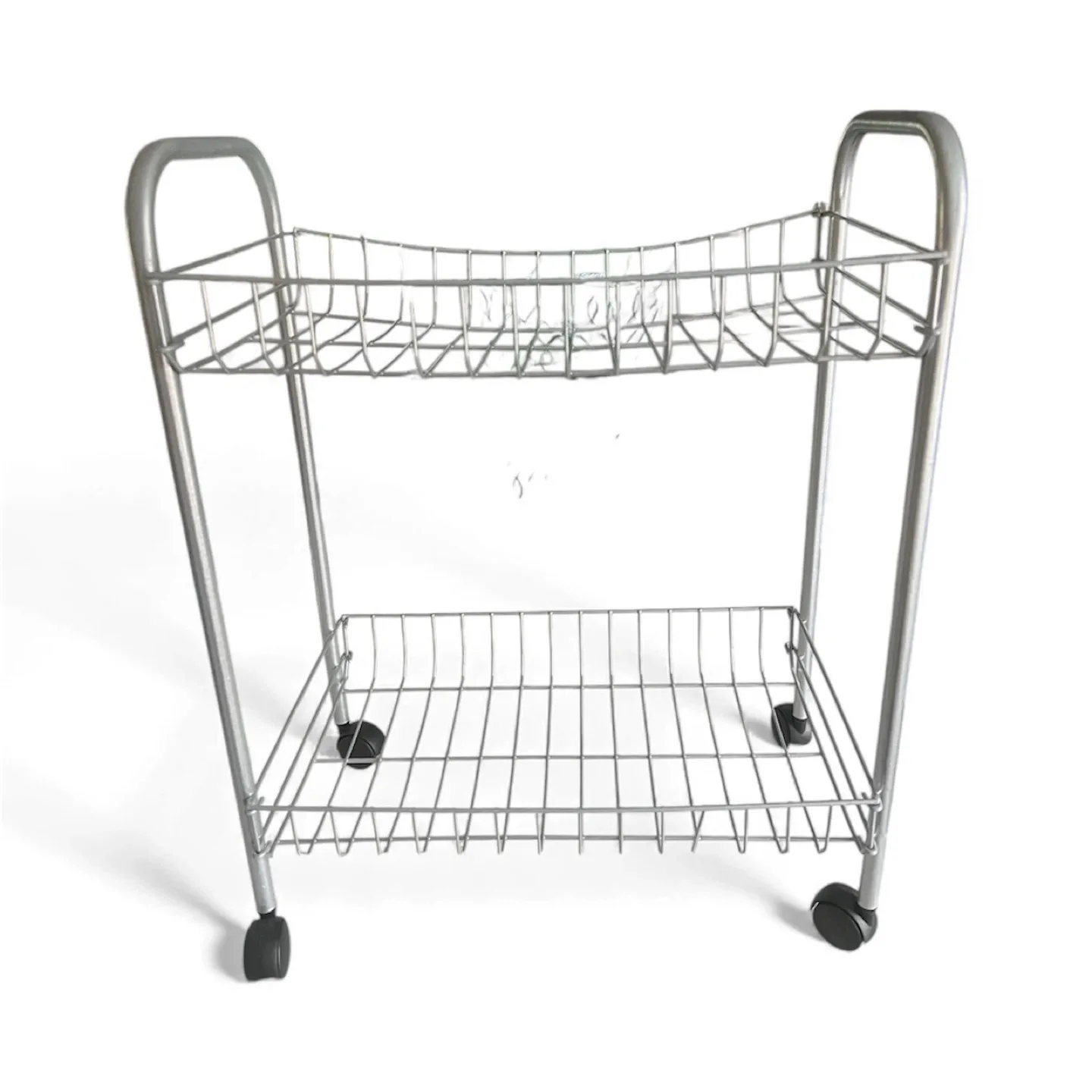 Rolling Metal Wire Basket Storage Cart