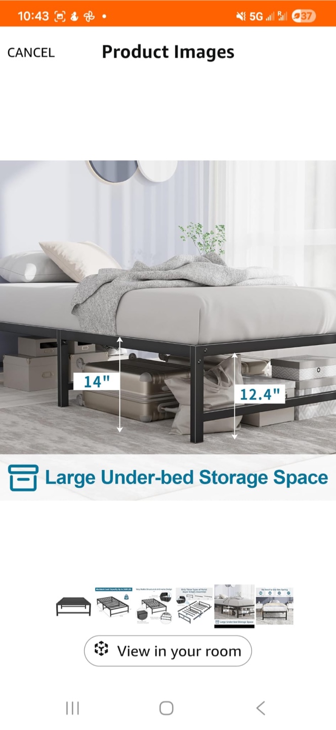 Metal Bed Frame with Under-bed Storage - photo 4