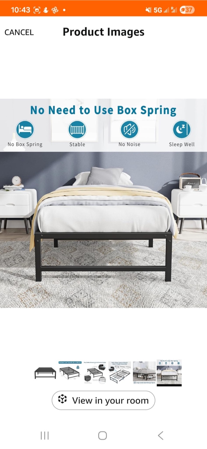 Metal Bed Frame with Under-bed Storage - photo 3