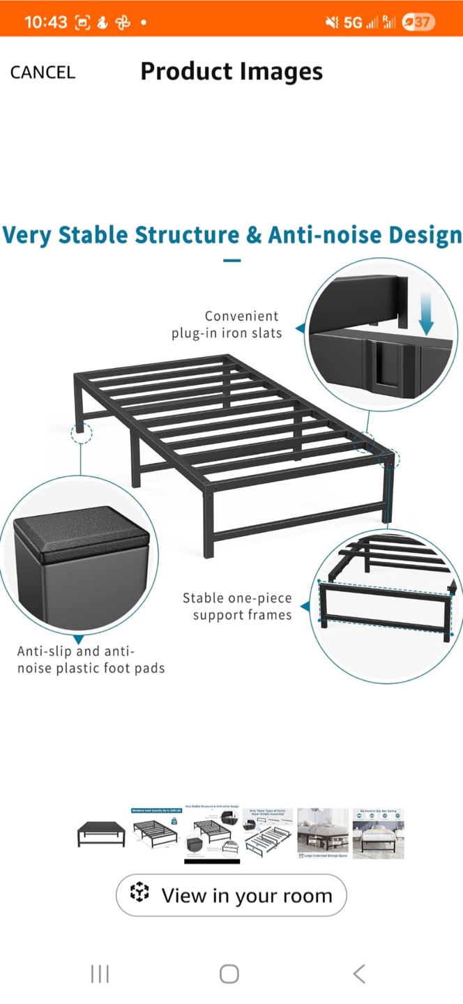 Metal Bed Frame with Under-bed Storage - photo 2