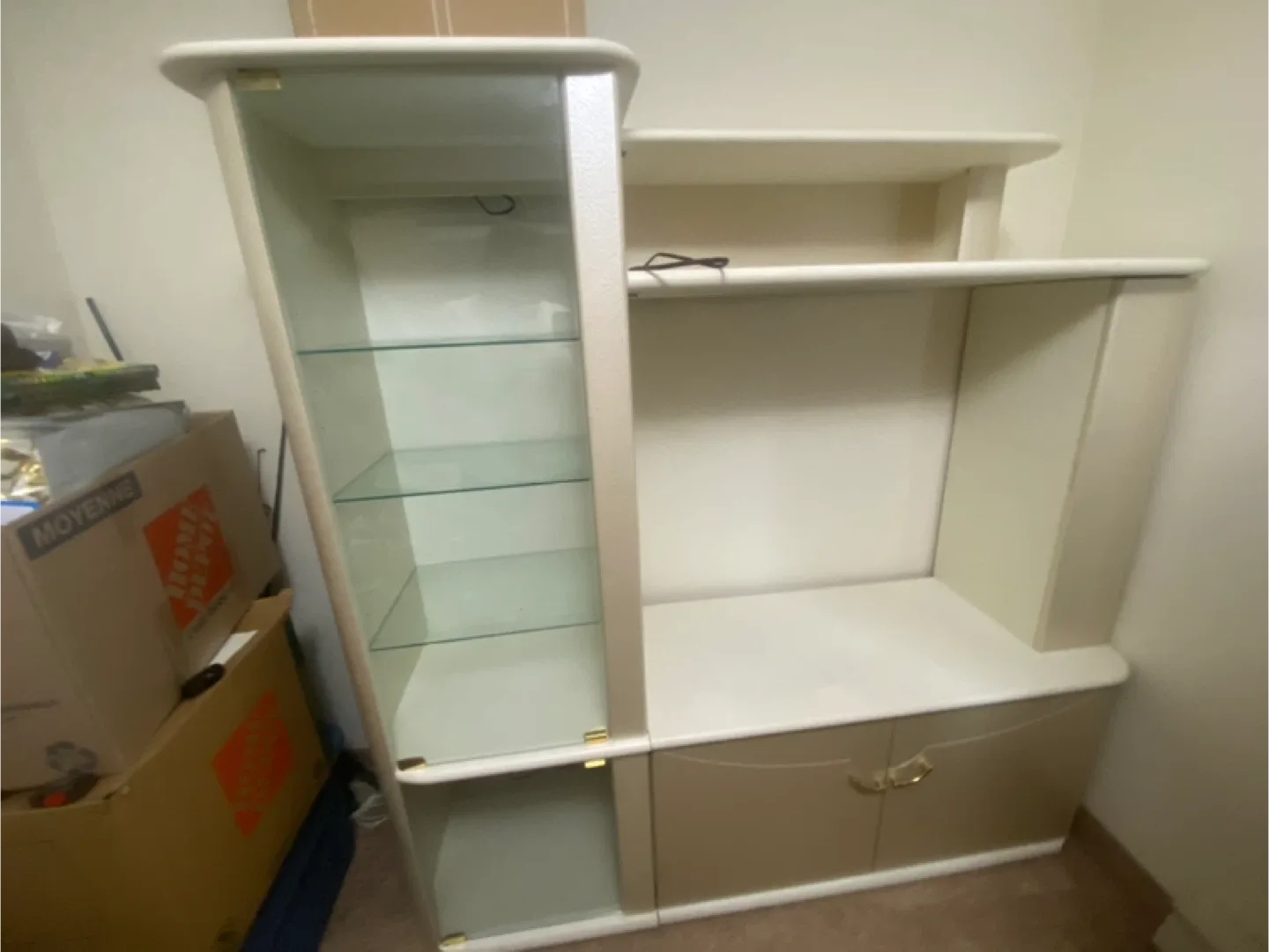 Display Cabinet with Glass Shelves
