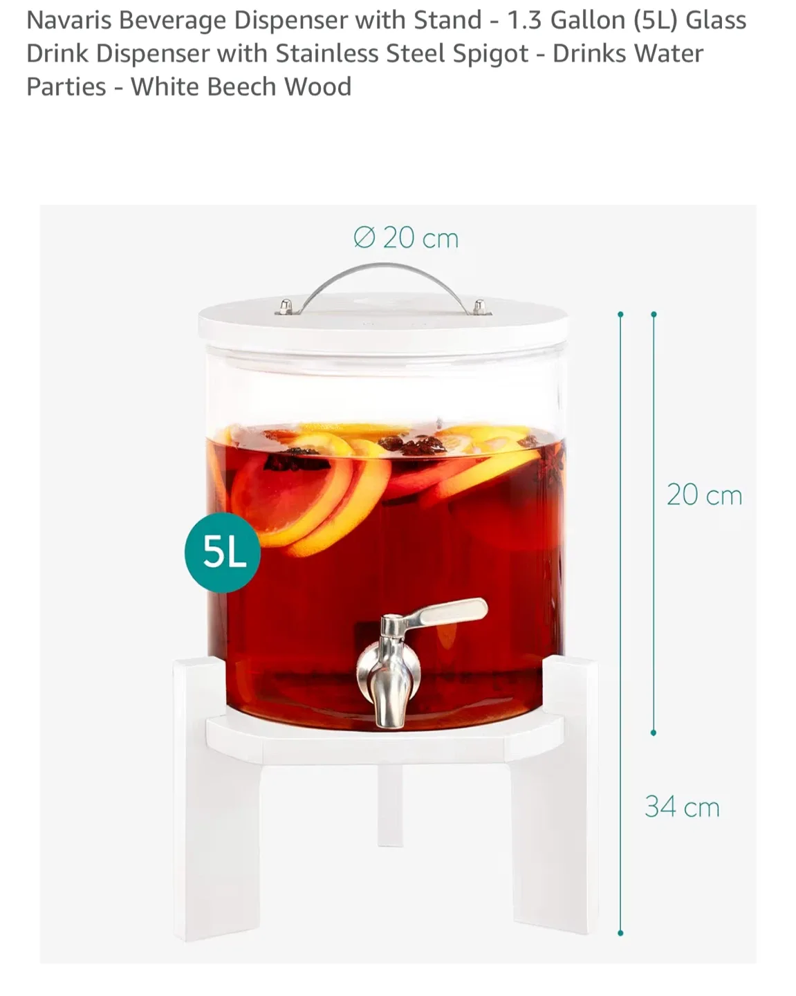 Navaris 1.3 Gallon Beverage Dispenser with Stand image indicator(2)