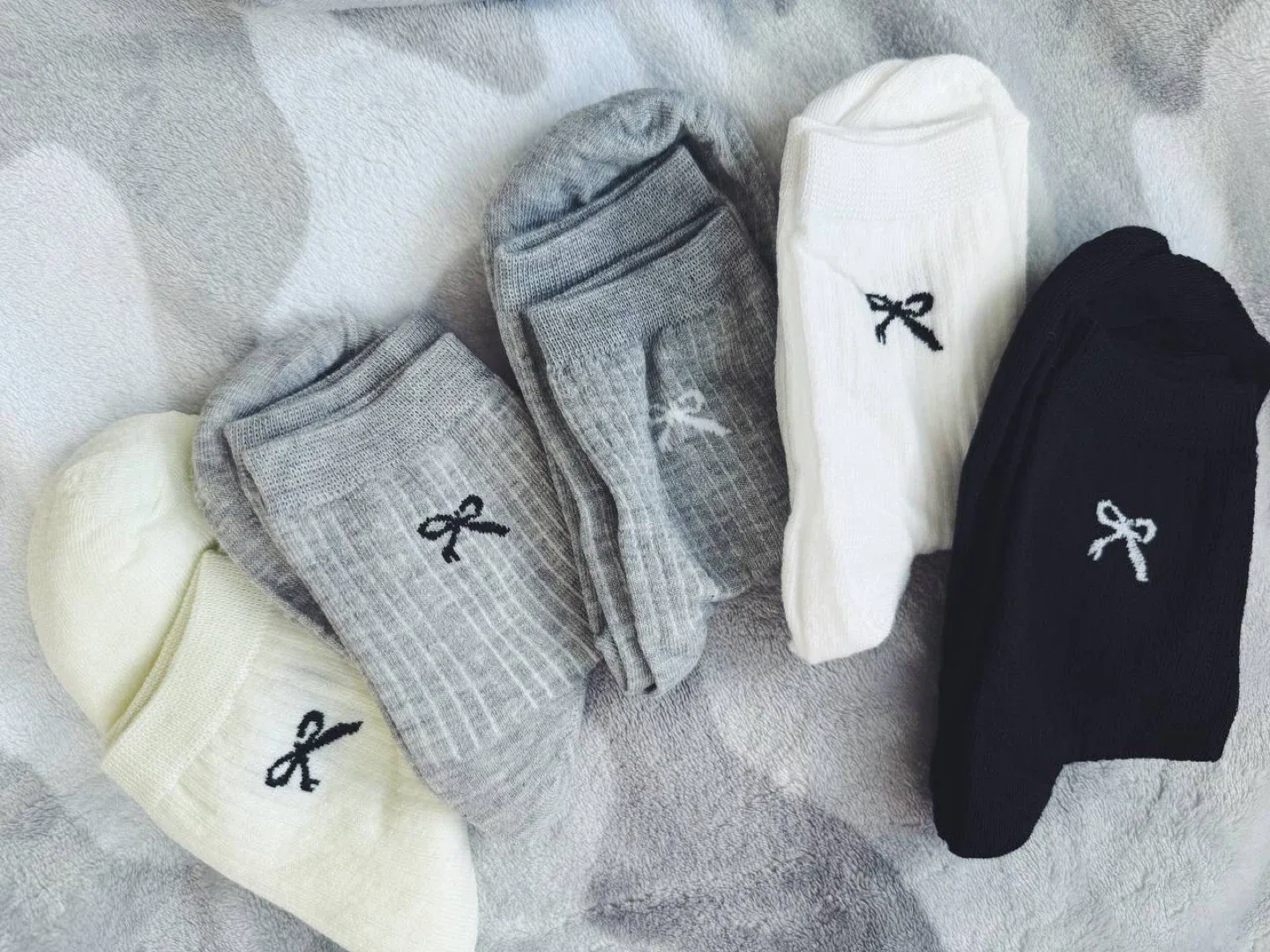 Socks bow mixed colours - 5 pairs